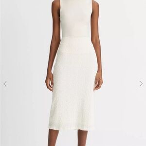Vince Cream Textured Midi Skirt